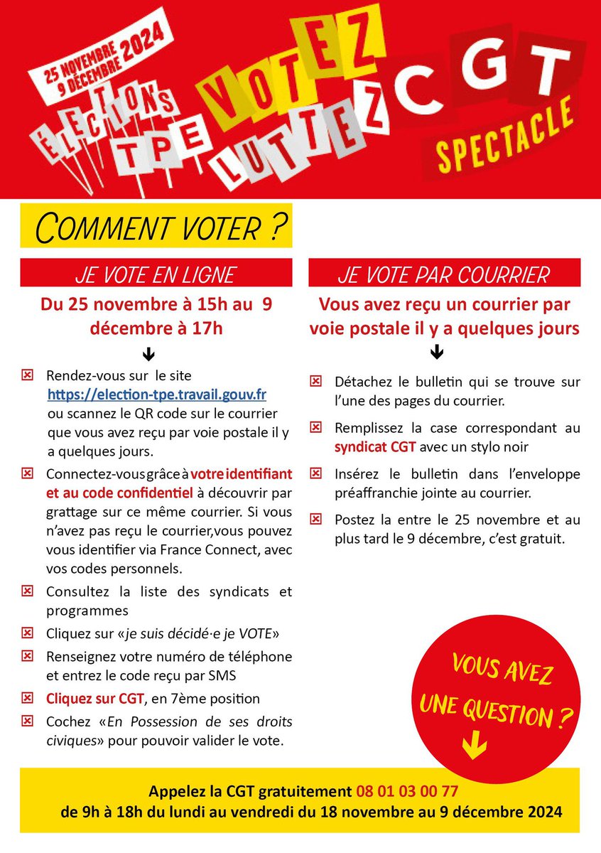 🚨‼️fin des votes aujourd’hui à 18h ! 

Faites entendre votre voix, faites valoir vos droits !!