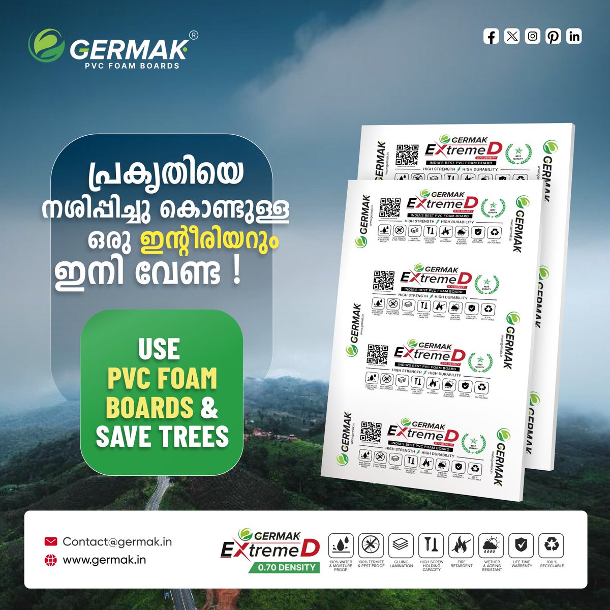 GermakPVCBoards's tweet image. 💥പ്രകൃതിയെ നശിപ്പിച്ചു കൊണ്ടുള്ള ഒരു ഇൻ്റീരിയറും ഇനി വേണ്ട !

germak.in

#GermakPVC #PVCFoamBoards #DurableSignage #EcoFriendlyBoards #CustomDisplays #WeatherResistant #CreativeDesigns #PVCBoards #SustainableMaterials #VersatileBoards