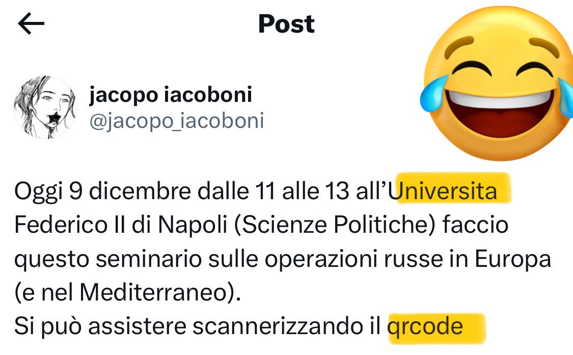 k_arsenale's tweet photo. Ma prima del seminario a Napoli, meglio un corso di italiano e poi di inglese.
#JacopoIacoboni https://t.co/gDLdN3R5bG