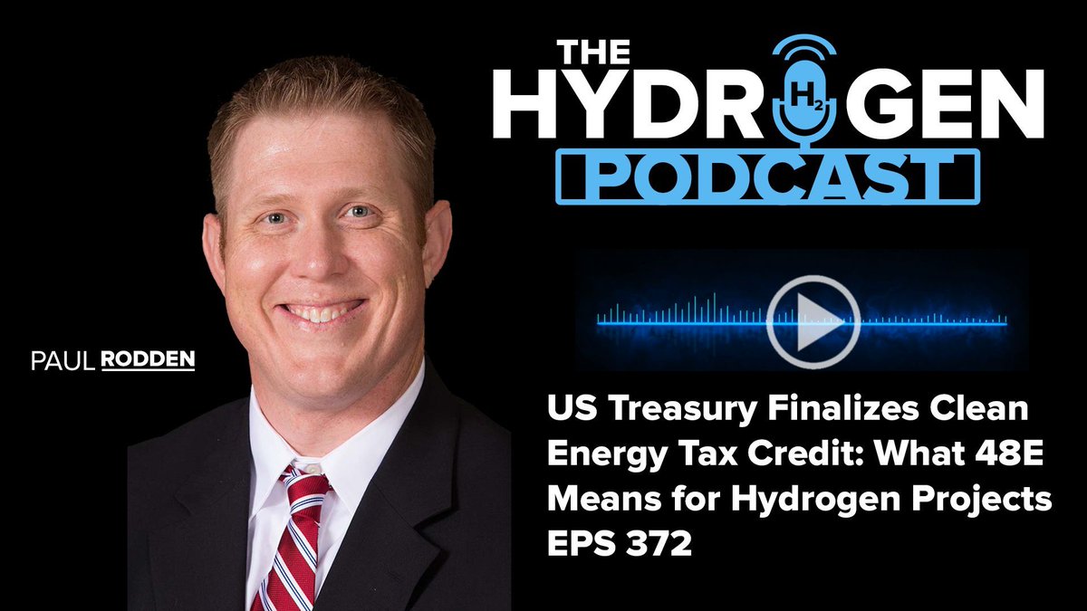 THP Episode: 372 - US Treasury Finalizes Clean Energy Tax Credit: What 48E Means for Hydrogen Projects     

Listen to the Podcast: buff.ly/3OMXsEq  
Watch on YouTube: buff.ly/4ijGVFz 

#hydrogen #energy #48E #hydrogeneconomy
