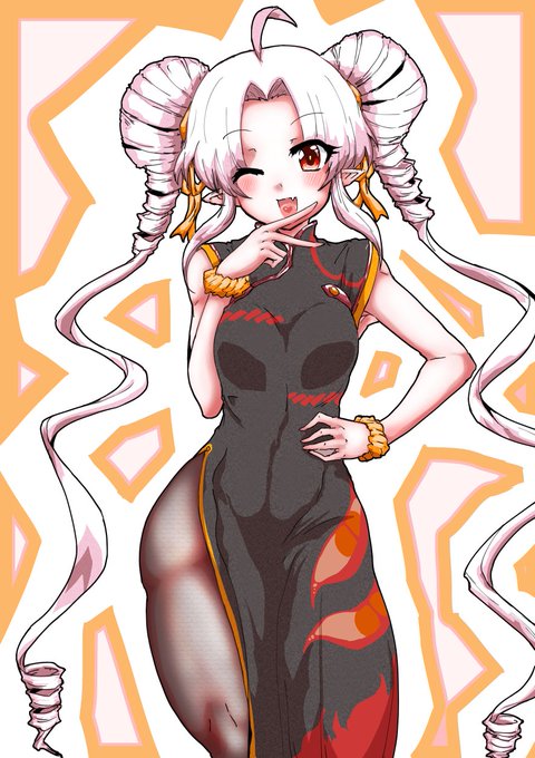 今日の日課はチーパオ黒タイツついなちゃんです 