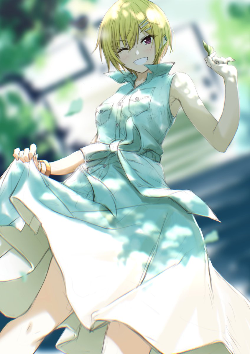 西城樹里 「樹里塗ってみた。『夏服にWIND YOU!』の衣装可愛い。ライブ衣装はエクステで」|翠燕のイラスト
