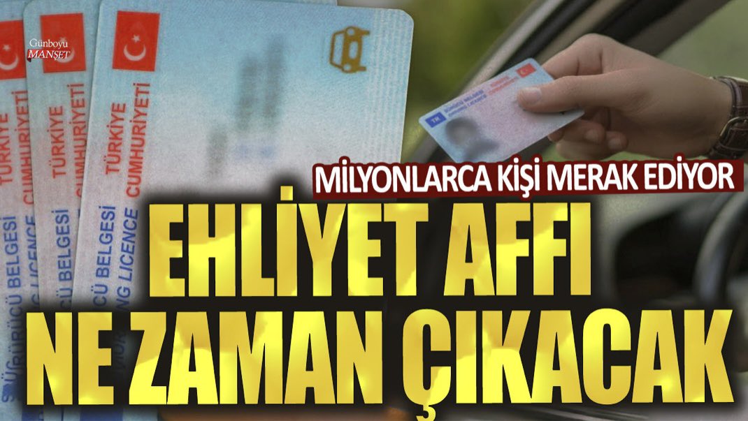 Ölümlü Yaralanmalı Kazaya Karışmamış 2.5 Milyon Sürücü  #EhliyetAffı Bekliyor Süreler Çok Uzun Süresi Dolupta Südge Yüzüzden Ehliyetimizi Alamıyoruz Sayın <a href="/AliYerlikaya/">Ali Yerlikaya</a> <a href="/yilmaztunc/">Yılmaz TUNÇ</a> <a href="/TBMMGenelKurulu/">TBMM Genel Kurulu</a> <a href="/TBMMresmi/">TBMM</a> <a href="/MhpTbmmGrubu/">MHP TBMM Grubu #MHP</a> <a href="/Akparti/">AK Parti</a> <a href="/AvMustafaArslan/">Av.Mustafa ARSLAN</a> <a href="/UABakanligi/">T.C. Ulaştırma ve Altyapı Bakanlığı</a>  <a href="/AnkaraValiligi/">T.C. Ankara Valiliği</a>