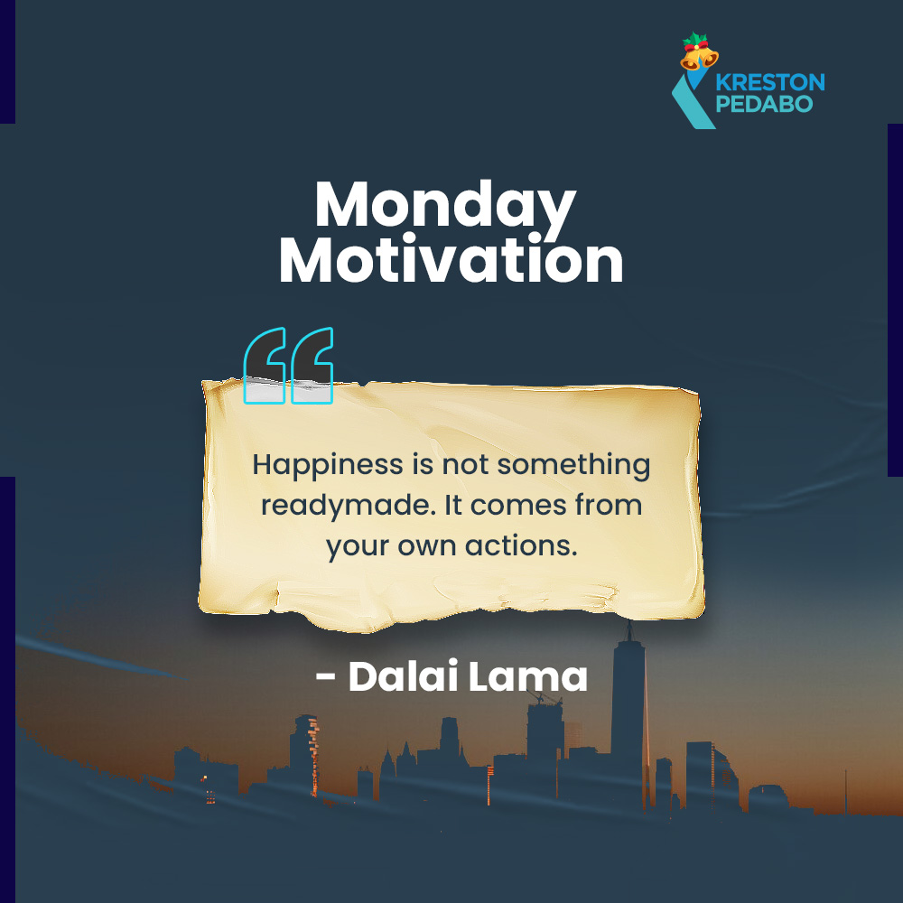 krestonpedabo's tweet photo. Start your week by creating your own happiness!
#MondayMotivation #PositiveActions #mondaymood #kreston #krestonpedabo https://t.co/bL5NBofUJ2