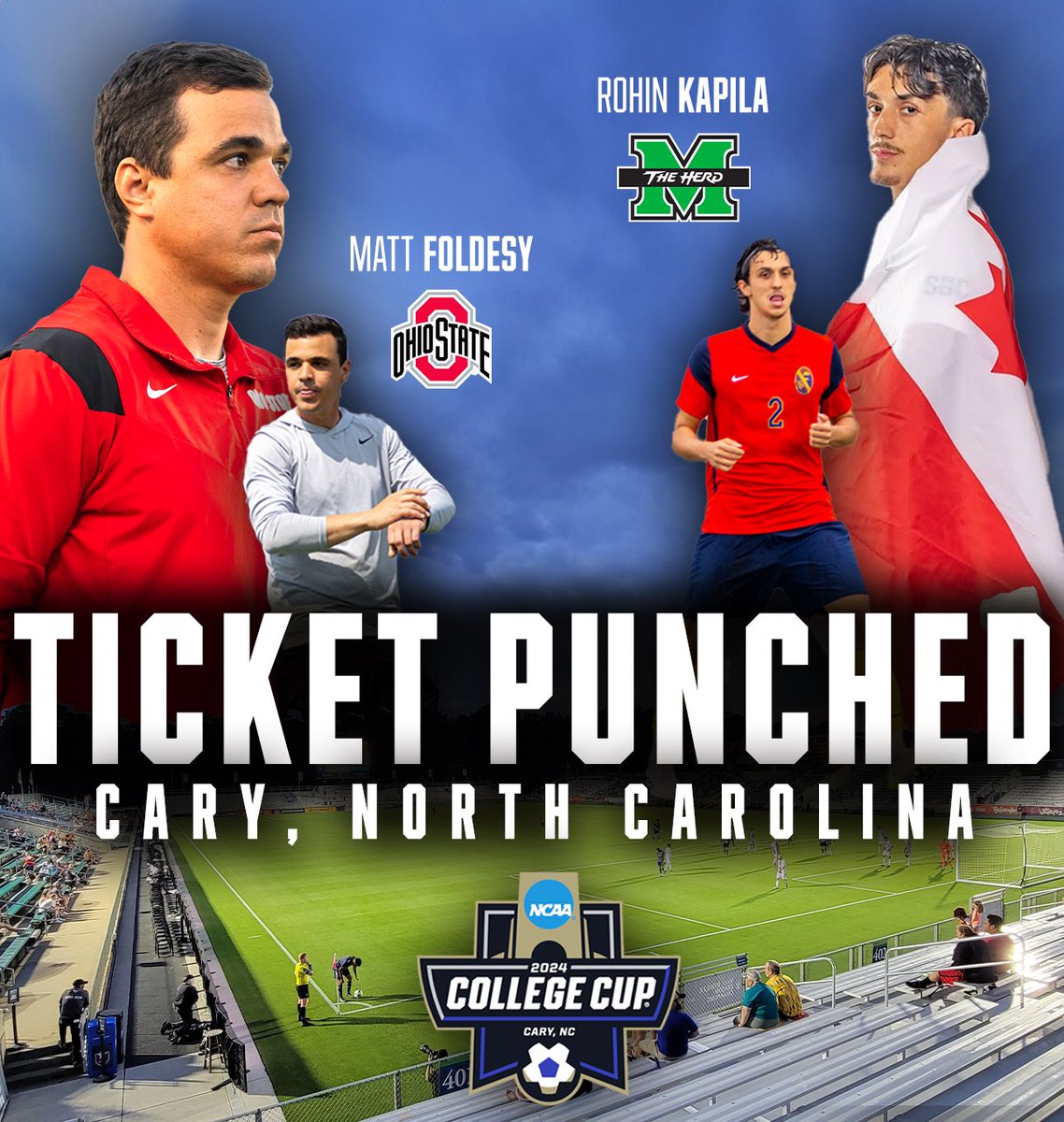 rkcthirdcoast's tweet photo. ✈️ BOOK THE FLIGHTS TO NORTH CAROLINA! ✈️
Two of our own, Matt Foldesy and Rohin Kapila, are headed to the 2024 College Cup!
Ohio State and Marshall face off on Friday, December 13th at 7:30 PM!
#262Made | #Path2Pro | @USLLeagueTwo https://t.co/yh6Buw5hj1