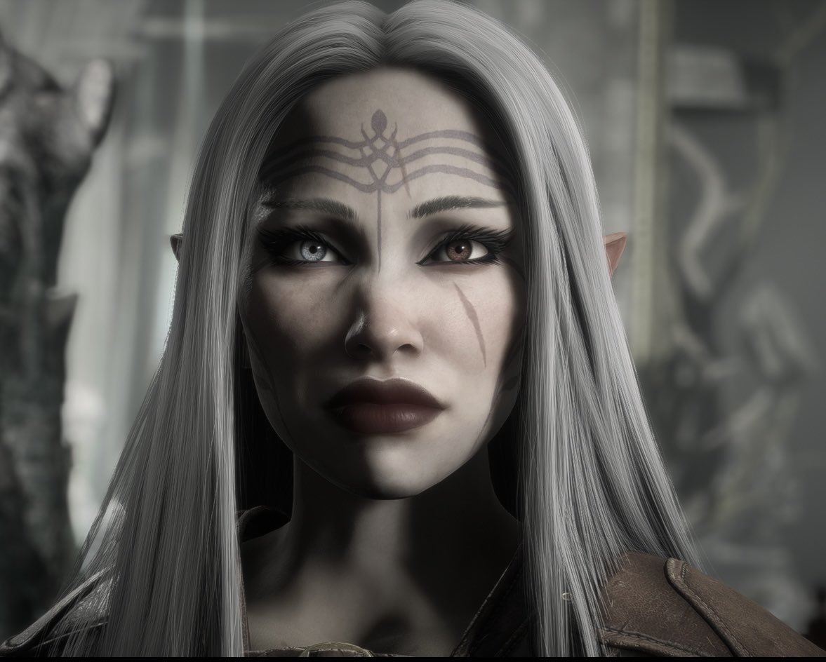 moonpuffxx's tweet photo. Finally got around to posting my rook - my silly sarcastic lord of fortunes elf lady, Lunarisse Laidir! Talk about money and she lights up 👀🌟

#DragonAgeVeilguard #rookreveal #dragonage https://t.co/fEitlhruEM