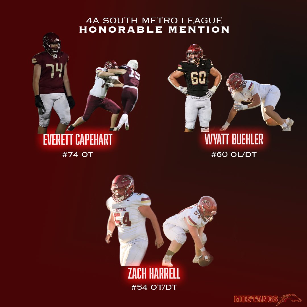 4A South Metro League Honorable Mention 🔥 
Alex Dalton
Sevan Stryker 
Brice Dailey 
Brody Robertson
Everett Capehart 
Wyatt Buehler 
Zach Harrell