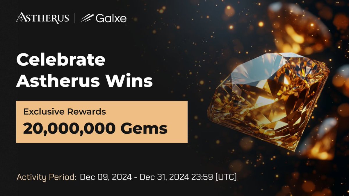 🎉 Celebrate Astherus Wins 🎉

Celebrating our Binance Labs investment and strategic merger with <a href="/APX_Finance/">APX Finance</a> with exclusive rewards for the community! 🚀
📅 Duration: Dec 9 – Dec 31
💰 Reward Pool: 20,000,000 Gems
💎 Reward: 5,000 Gems airdrop for eligible users (FCFS)

How to