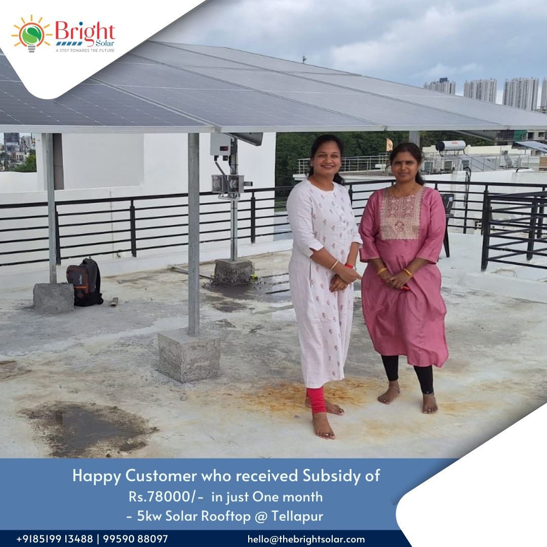 brightsolarhyd's tweet photo. 🌞 Bright Solar Solutions shines brighter with every satisfied customer! 🌞

#BrightSolarSolutions #SolarEnergy #HappyCustomer #SolarPower #SolarRooftop #SubsidySavings #GoGreen #RenewableEnergy #SolarPanelInstallation #SolarSavings #CleanEnergy #EcoFriendly #EnergyEfficiency https://t.co/wlGKiUhcoF