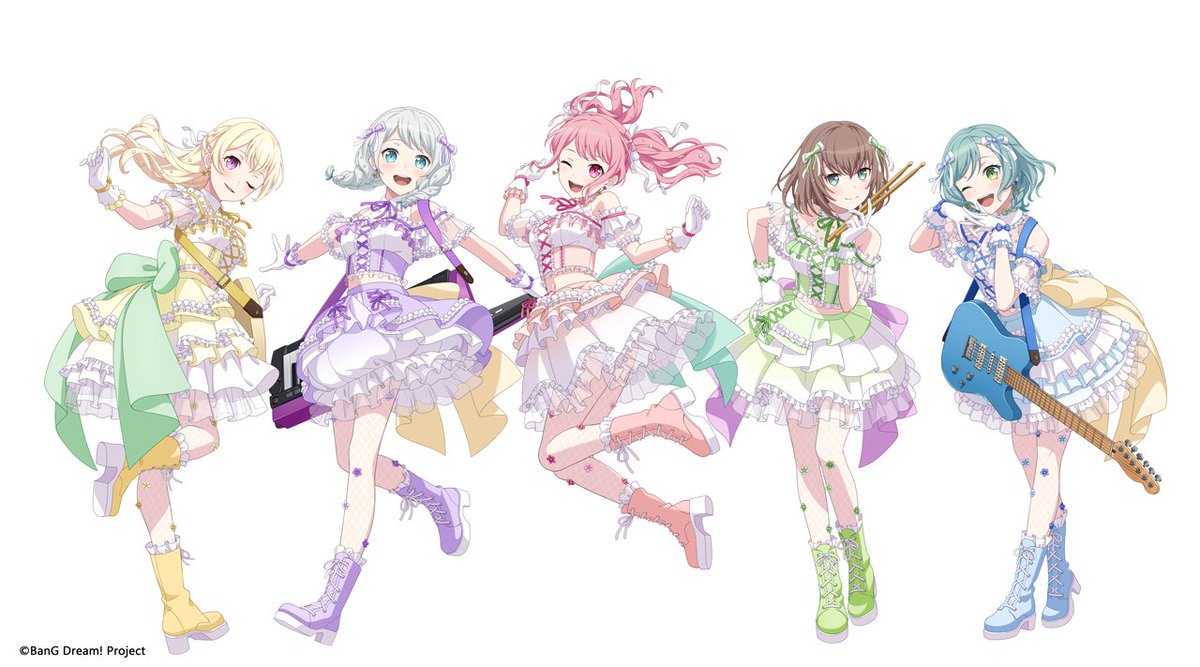 【バンドリ！プロジェクト10周年記念】

Pastel＊Palettesの10周年衣装キービジュアルをお披露目♪

初期衣装をリバイバルした新衣装です🎉
今後も新衣装に身を包んだ各バンドのイラストを続々公開予定！

続報をお楽しみに✨

#バンドリ #パスパレ