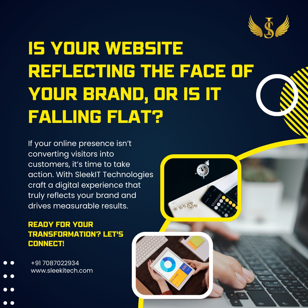 SleekIT_24's tweet photo. Is your #website reflecting the face of your #brand, or is it falling flat? With #SleekITTechnologies, craft a digital experience that reflects your brand and drives measurable results .#WebsiteTransformation #WebDevelopmentExpert #DigitalGrowth #LeadGeneration #WebDesign https://t.co/iap58gG77I