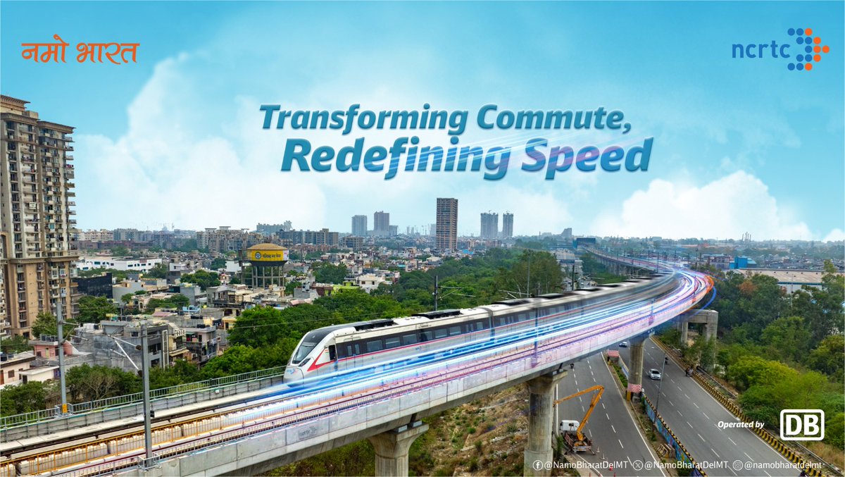 NamoBharatDelMT's tweet photo. The #NamoBharatTrain sets a new standard in travel, redefining speed, comfort, and connectivity. With faster journeys, advanced tech, and modern amenities, it’s transforming the way we travel—ushering in a new era of efficiency and comfort.
#NamoBharat #DB #DBRRTS #RRTS #NCRTC https://t.co/G4Uqxz4NHs