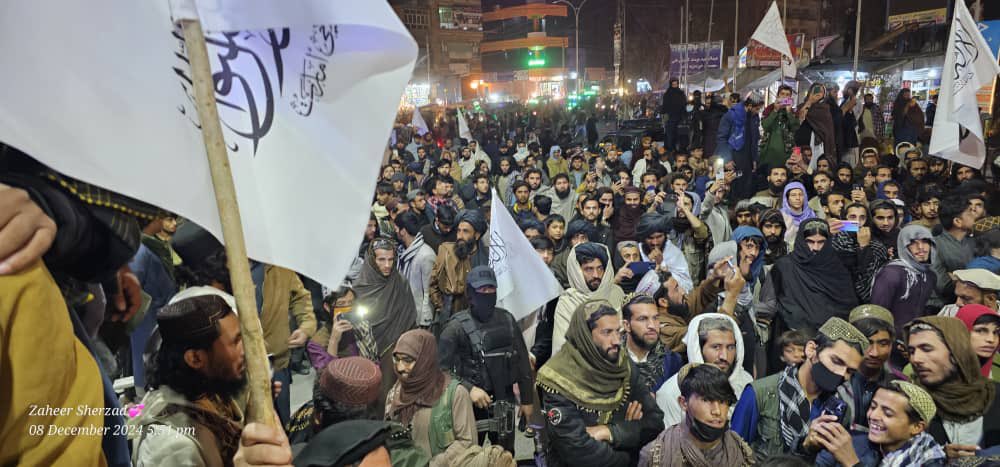 taahir_khan's tweet photo. #Afghan state media has reported that rallies in #Jalalabad #Nangarhar celebrated the fall of #Syrian President #Bashar al-#Assad and victory of a coalition led by #Hayat #Tahrir al-#Sham (HTS). The state #Bakhtar news agency reported that the demonstrators said the “victory of the #Mujahideen is a proud for the whole #Islamic world”.