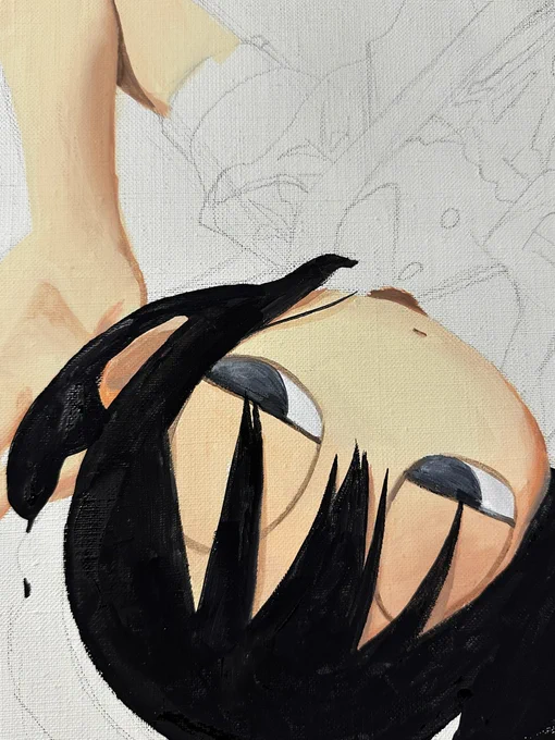 うまくいくかわからんと思いながら描き進めてる…毎回 