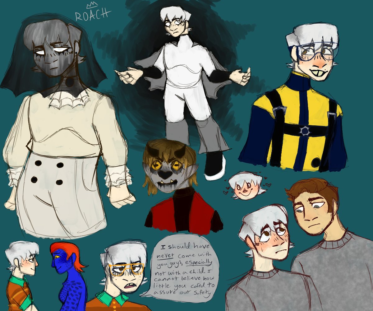 roachytheking's tweet photo. X-Men self insert <3 His name is Haunt, these are all for X-Men First Class, but the one in the middle back is more 97 based! The kid with the horns is his kid Wilde : 3 

#fanart #selfinsert #Xmen #xmenfanart #xmenselfinsert #selfship #yumeship https://t.co/onQV6axSd2