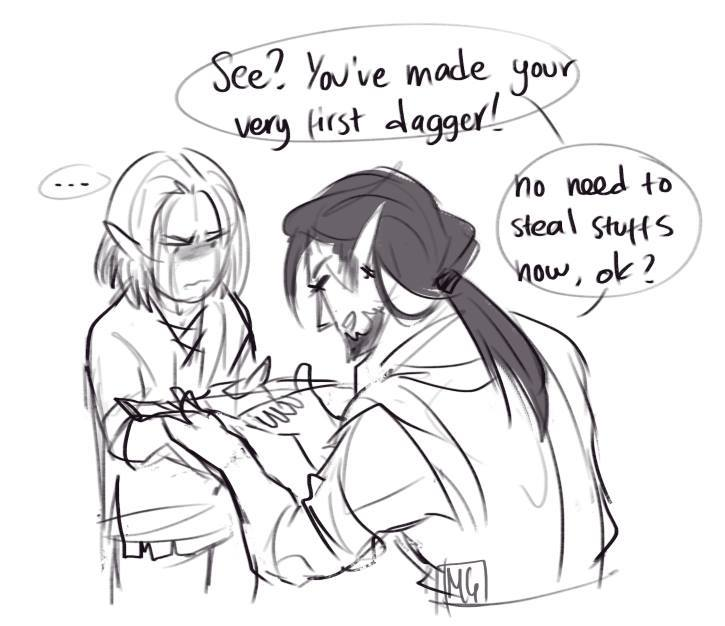 (VERY OLD DOODLE) [OU] He was (still is) a nuisance to everyone in town. Until a blacksmith was kind &amp; stern enough to pick him up and assign him as a blacksmith apprentice. Still when he's older he still causes trouble for everyone LMAO. 