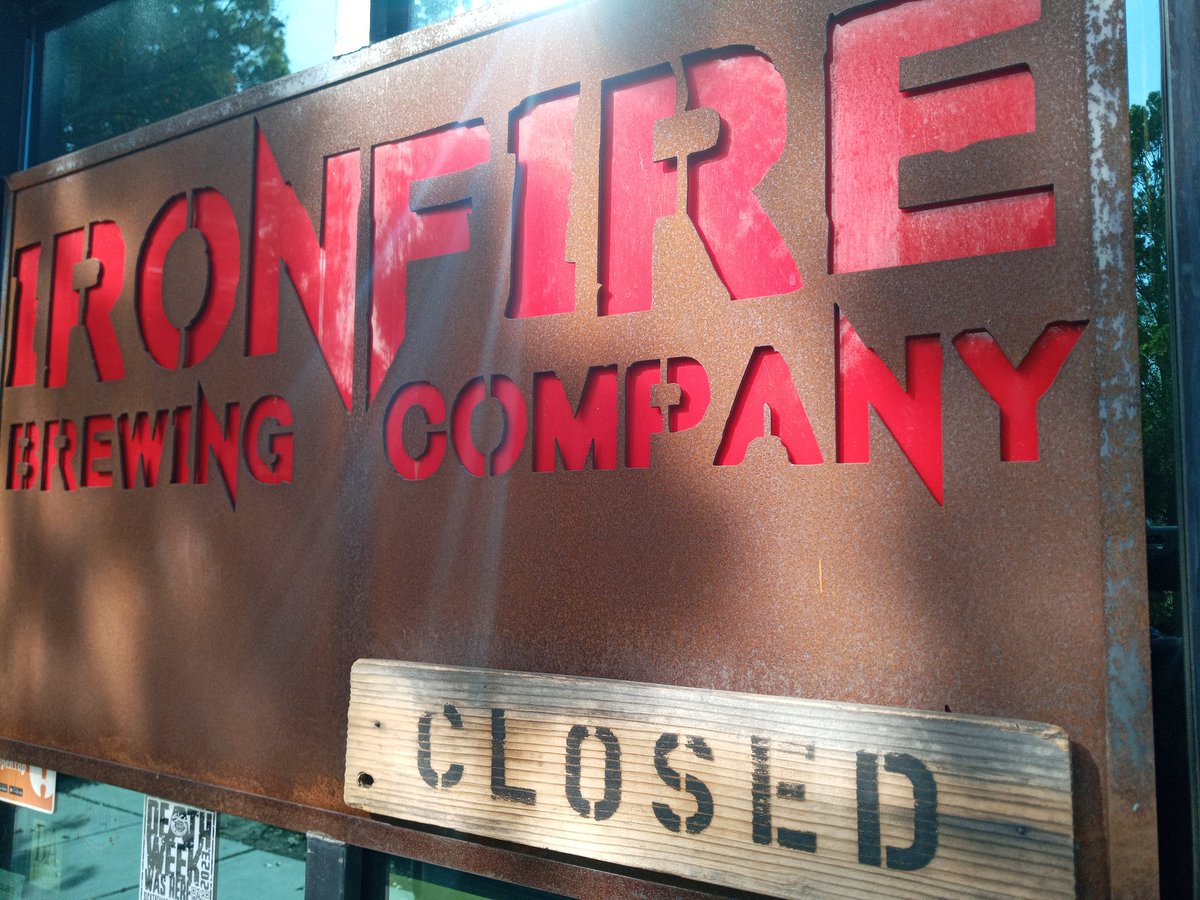 Ironfire has served it's last beer tonight. It has been an absolute pleasure serving the public our brews for over a decade. I dearly appreciate all our customers and employees along the way! Cheers to you all! Thank you!