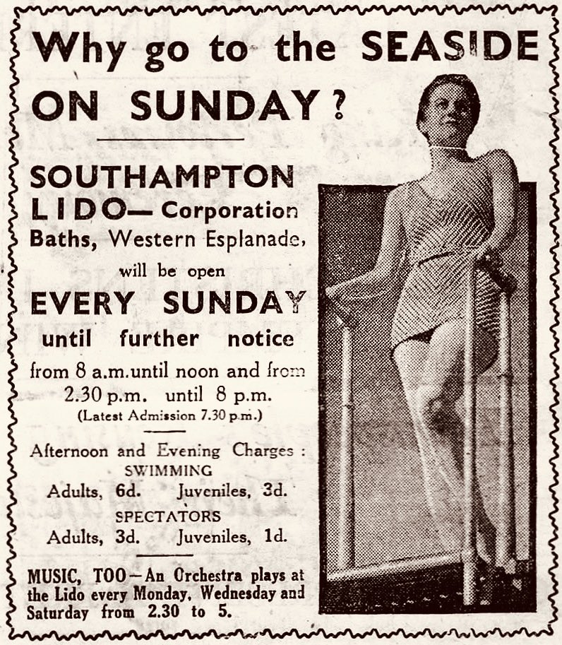 The Southampton Lido even had an orchestra playing on Monday, Wednesday and Saturday afternoons