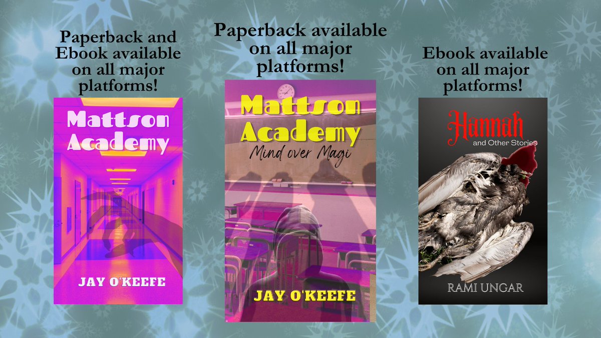 The gift giving holidays are right around the corner &amp; BSC has a few books that would make wonderful gifts!
The fantasy books: Mattson Academy and new release Mattson Academy Mind over Magi by <a href="/writes_jo/">JO Writes and Draws (COMMS OPEN)</a>
And the horror short story collection Hannah and Other Stories by Rami Ungar