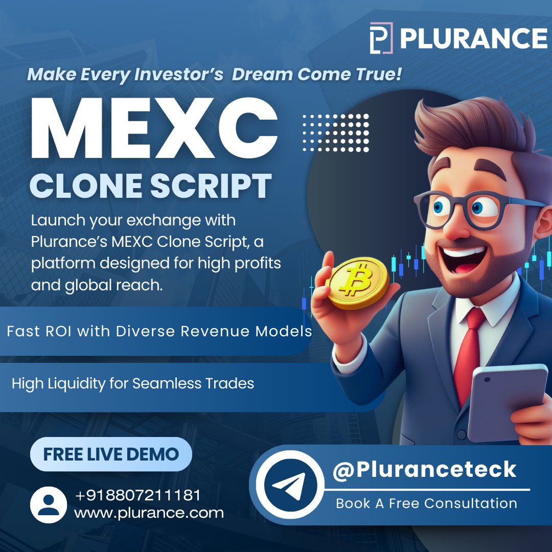 plurancetech's tweet image. 🎯 Make Every #Investor’s Dream Come True!
Launch your exchange with #Plurance’s #MEXCCloneScript, a platform designed for high profits &amp;amp;  global reach.  Free Demo- plurance.com/mexc-clone-scr…

#usa #uk #uae #dubai #vietnam #malaysia #singapore #malta #switzerland #portugal #slovenia