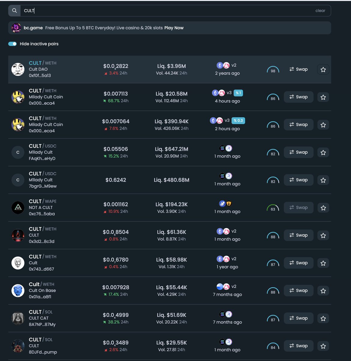 A few months ago, when talking about $CULT ticker, there was only <a href="/wearecultdao/">Cult.DAO</a> - a community that always supports decentralized projects.

Then meme culture appeared, and $CULT tickers were the most created tickers on the chains. Most of them were bump/dump, not meaningful. The