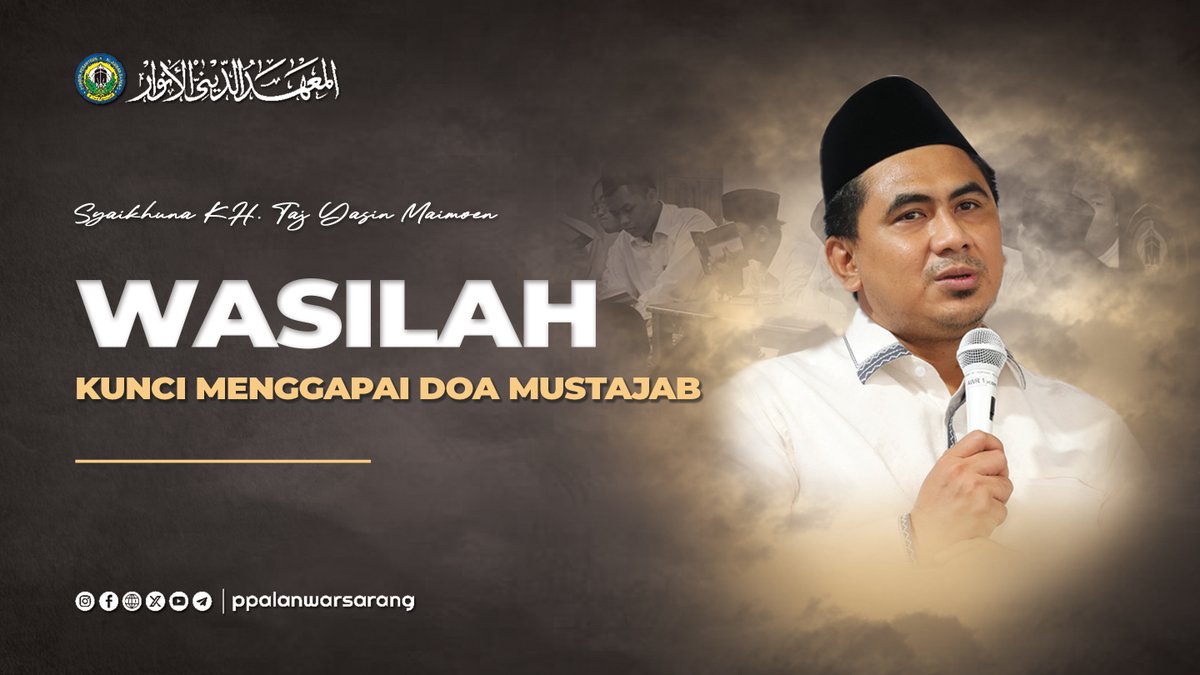ppalanwarsarang's tweet photo. Wasilah Kunci Menggapai Doa Mustajab | Syaikhina KH. Taj Yasin Maimoen 

Selengkapnya di Youtube ppalanwarsarang      
https://t.co/OUP37MqFOx

Semoga Bermanfaat.        
#ppalanwarsarang #Ngaji #wasilah https://t.co/NU0qn9d1qB