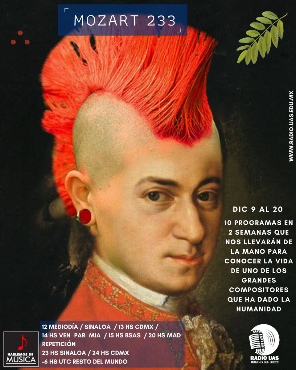 aldorodriguezf's tweet photo. 2 semanas dedicadas a Mozart en HdM a propósito de su aniversario luctuoso CCXXXIII.

IMPERDIBLES

Todas las grabaciones que escucharan serán de la última integral llamada Mozart 225 de Deutsche Grammophone https://t.co/9iI0xPGYCx