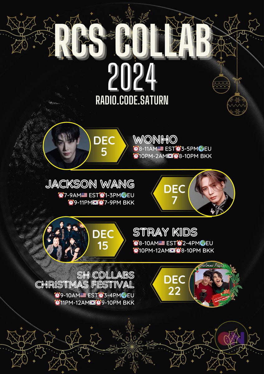 saturninabeat's tweet image. 📢Collab Schedule Announcement

🎄#Saturdayss #unit December has been updated!🎁

Join us,let's support and stream #JeffSatur &amp;amp; #TINNASIT songs⬇️
⛄️stationhead.com/radiocodesaturn

❄️These schedules may/may not change. We'll update as needed💛

@Clau_hgmd1🍭@9867aini🌺@iKONicKya💜