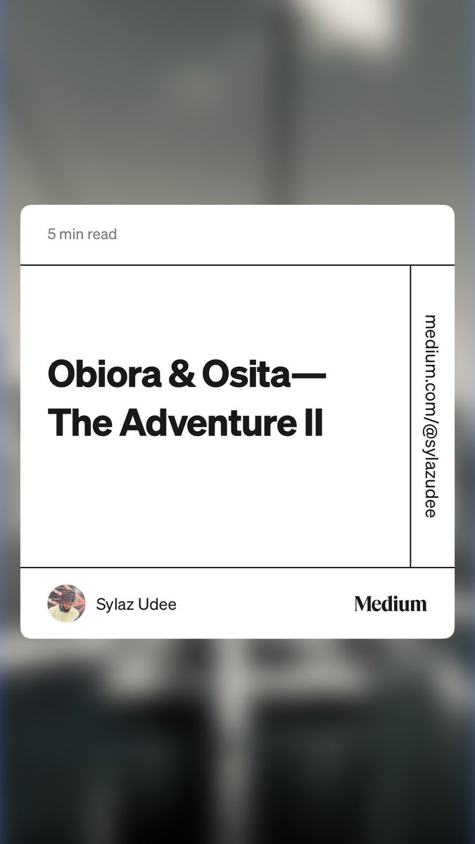 Sylaz007's tweet photo. “Obiora &amp; Osita — The Adventure II” by Sylaz Udee https://t.co/AArSX9g9oK https://t.co/uPhL39Cmqh