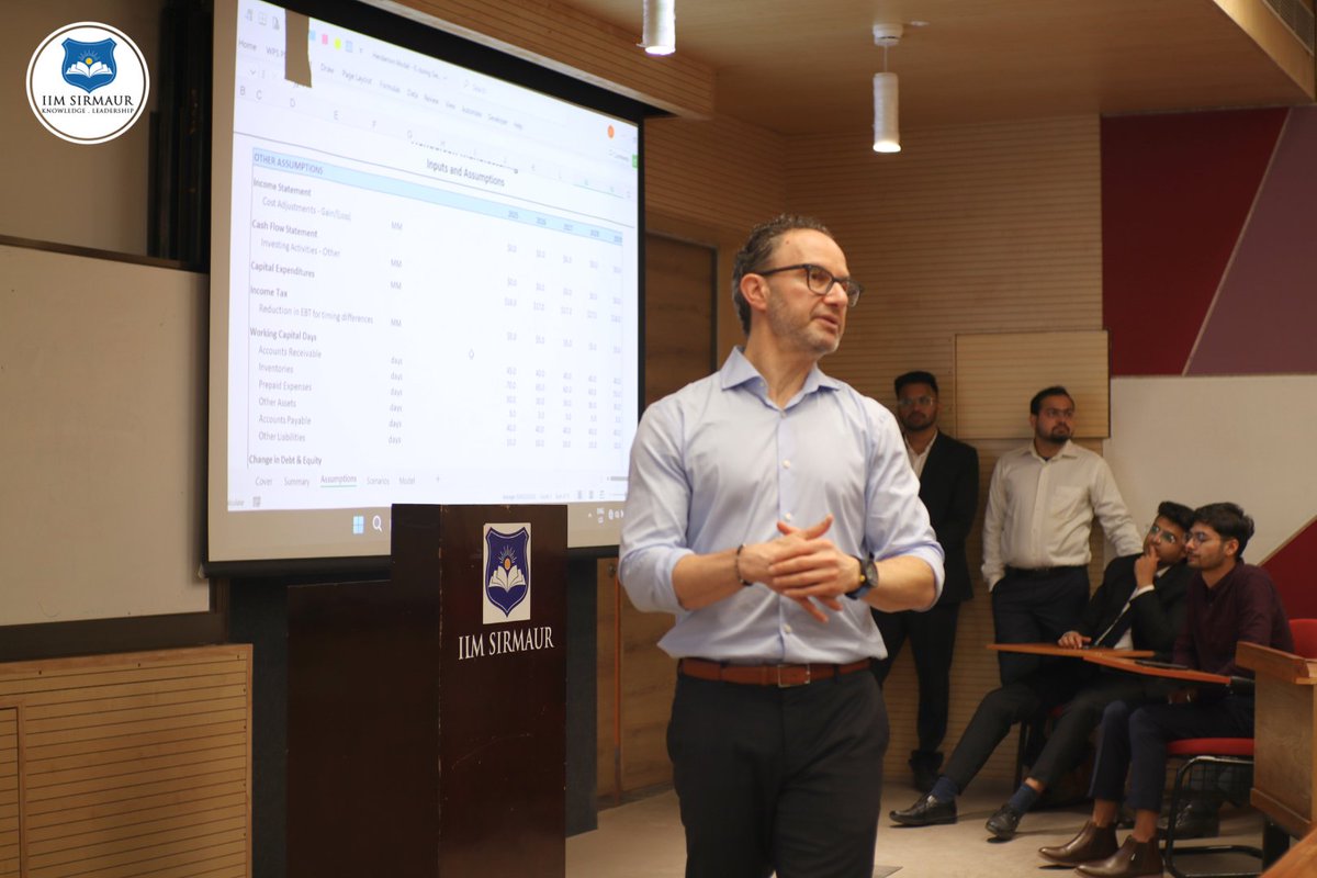 IIM_Sirmaur's tweet image. IIM Sirmaur welcomed Mr. Ian Schnoor to deliver an enlightening lecture on “Financial Modelling: Relevance and Significance,” revolving around the role of #FinancialModelling in decision-making, strategy, and beyond.
#iim #iimsirmaur