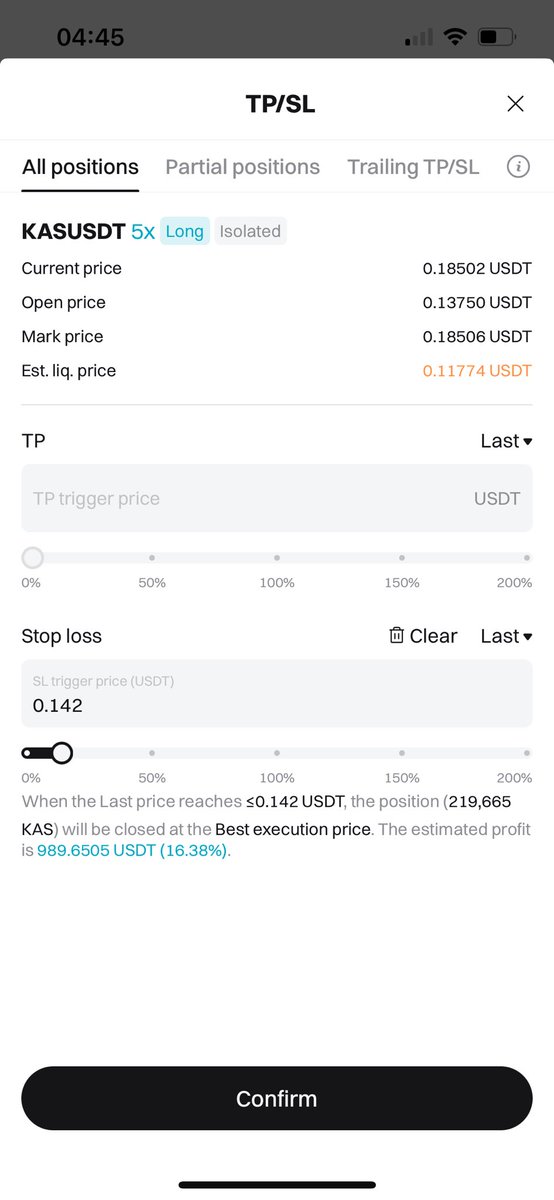 AlexYanukov's tweet photo. Update 5 on my 260k $KAS trade

- Move SL to 0.142 ($989 profit)

We broke the 0.178 resistance so SL is going to in profit and this trade is now risk free! We are now 10k up and working with the house’s money! Congrats everyone! We will keep building it up to 260k. 

Receipts👇 https://t.co/aHcbvK2Jp7