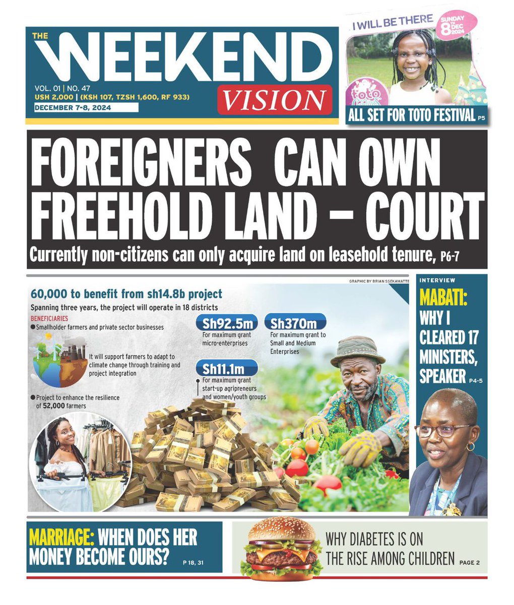 🔴 Foreigners cannot own land in Uganda under the freehold tenure.
Article 237(2)(c) of the Constitution of the Republic of Uganda, 1995, is to the effect that non-citizens/ foreigners can only acquire land in Uganda under a leasehold tenure.
#LandOwnership
#landug <a href="/unaaorg/">UNAA</a>