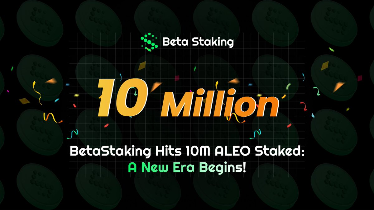 BetaStaking's tweet photo. π Milestone Alert! Weβve officially hit 10 MILLION ALEO staked on BetaStaking! ππ
This incredible achievement is thanks to our amazing community. Your support drives us forward every day. Hereβs to even greater heights together! π
#BetaStaking #Aleo #Milestone #DeFi https://t.co/HFD5dXNg2J