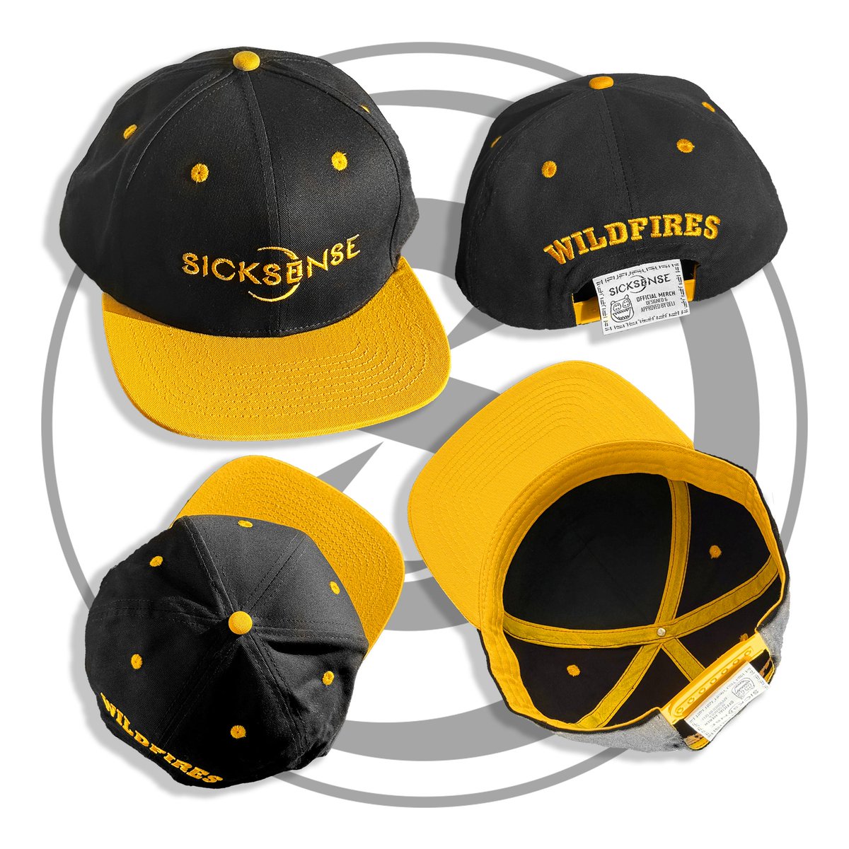 SoundEscAgency's tweet photo. .@sickxsense "Wildfires" &amp; "Emblem" Snapbacks are now available at our online store!

Get some new Sicksense merch for yourself or your loved ones this Holiday season! 🎁 https://t.co/hRD5trjCnz
