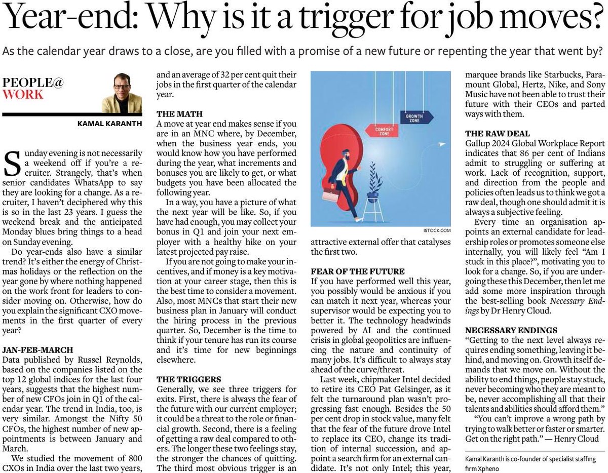 Kamalkaranth's tweet photo. What's a good time to Quit your #Job? My column in today's @businessline https://t.co/BkEdd1vXfo