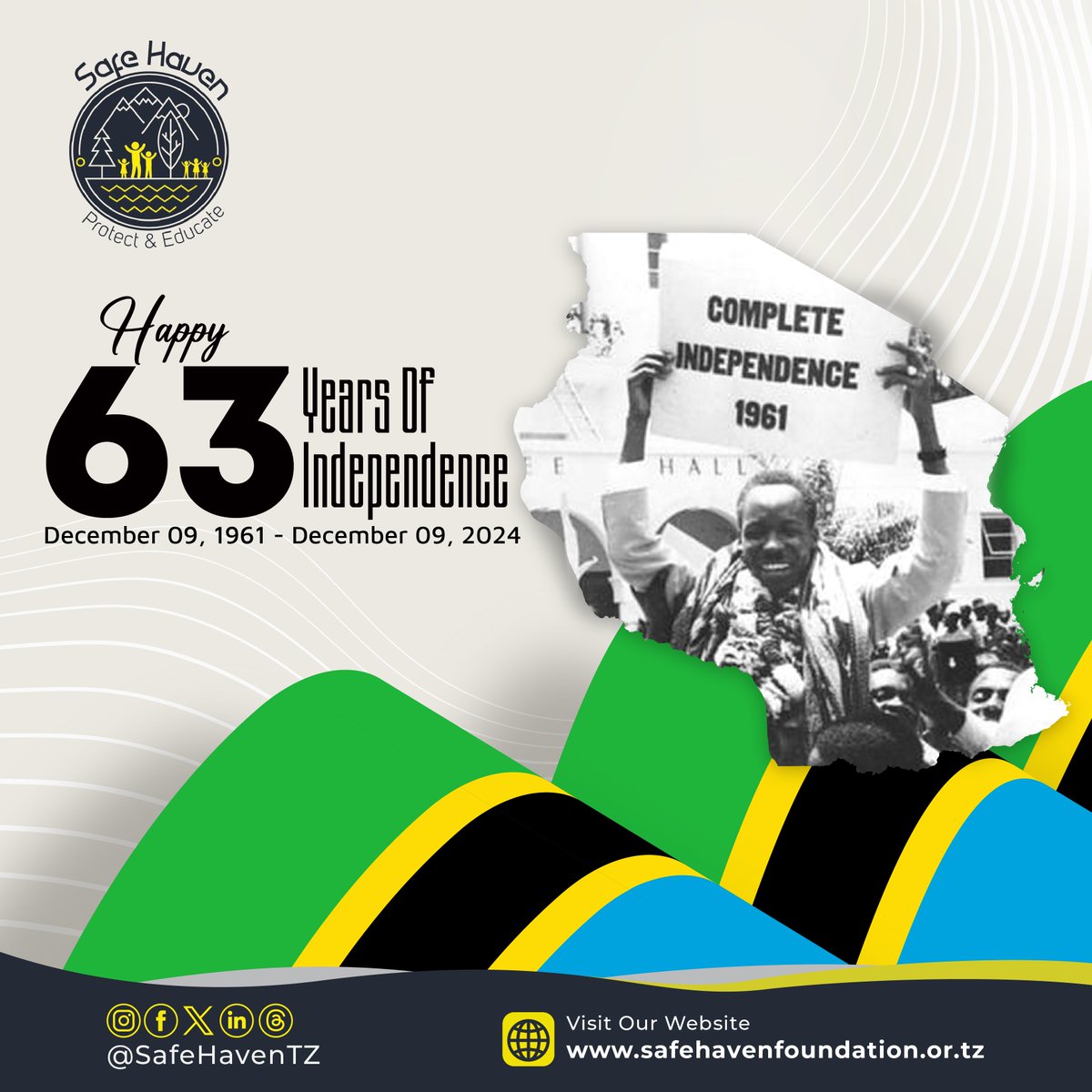 Celebrating 63 years of independence with pride and gratitude. Together, we honour our nation’s legacy and continue to build a future founded on justice, unity and progress.

#63YearsOfIndependence #SafeHaven #Foundation #Tanzania