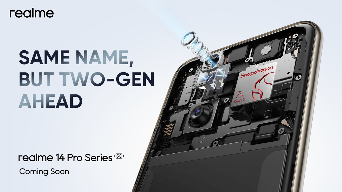Speed, power, and performance redefined. Powered by Snapdragon 7s Gen 3, the #realme14ProSeries sets new benchmarks—same name, same chip, but two generations ahead with an advanced periscope. Ready to break limits?

#realmeIndia