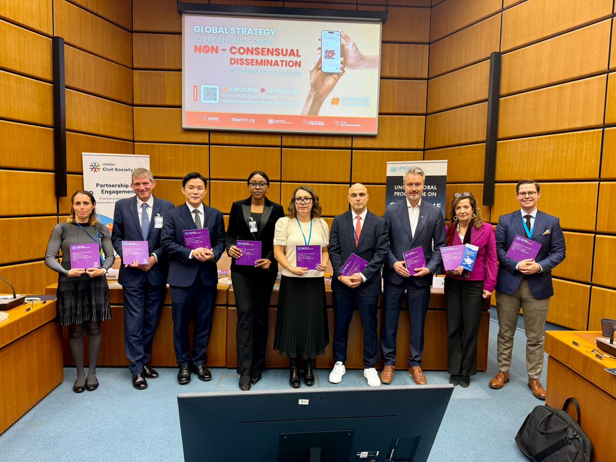 Ify_Cyberlaw's tweet photo. Honoured to be invited to the launching event of the @UNODC Global Strategy to prevent and combat Non-Consensual Sharing of Intimate Images held in Vienna last Friday. Glad to have provided my perspective on civil society engagement to address NCSII. #YourImageYourRules https://t.co/Gr9m4IJHkc