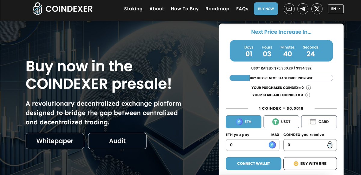 Coindexertoken's tweet photo. Don’t Miss Out on what's in store for the Coindexer Presale! 

This is your chance to secure Coindexer tokens at the best price and be part of something game-changing in crypto.

💡 Why Join?

Early mover advantage: Get in before the crowd and maximize your gains. https://t.co/NRNuFIT8Ah