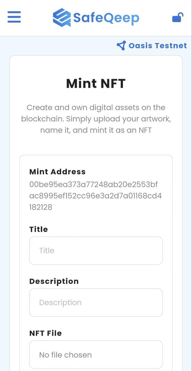 <a href="/SafeQeep/">SafeQeep</a> has an 🔷 Announcement 🔷 for Geeqs!

They are proud to invite you to turn your digital art
into a NFT – from within your non-custodial wallet.

Upload a photo from your phone, sign, send - and

Congratulations, you’ve created your own NFT.  🎇

💎EASY💎SECURE💎