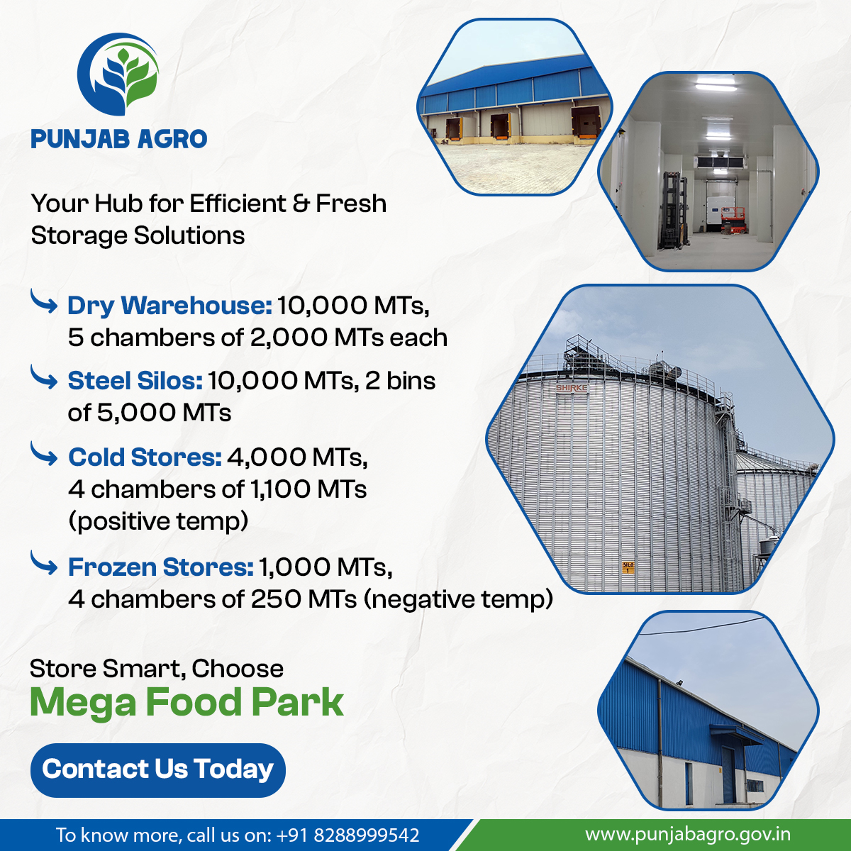 PBAgroOfficial's tweet image. Unlock the power of precision storage! 🌟❄️

Perfect temperatures, spacious capacities, and unmatched freshness at every step.

Store smarter, serve better! 📦

🌐 punjabagro.gov.in | ☎️ +91 8288999542
#SmartStorage #FreshnessFirst #EfficiencyMatters #PunjabAgro