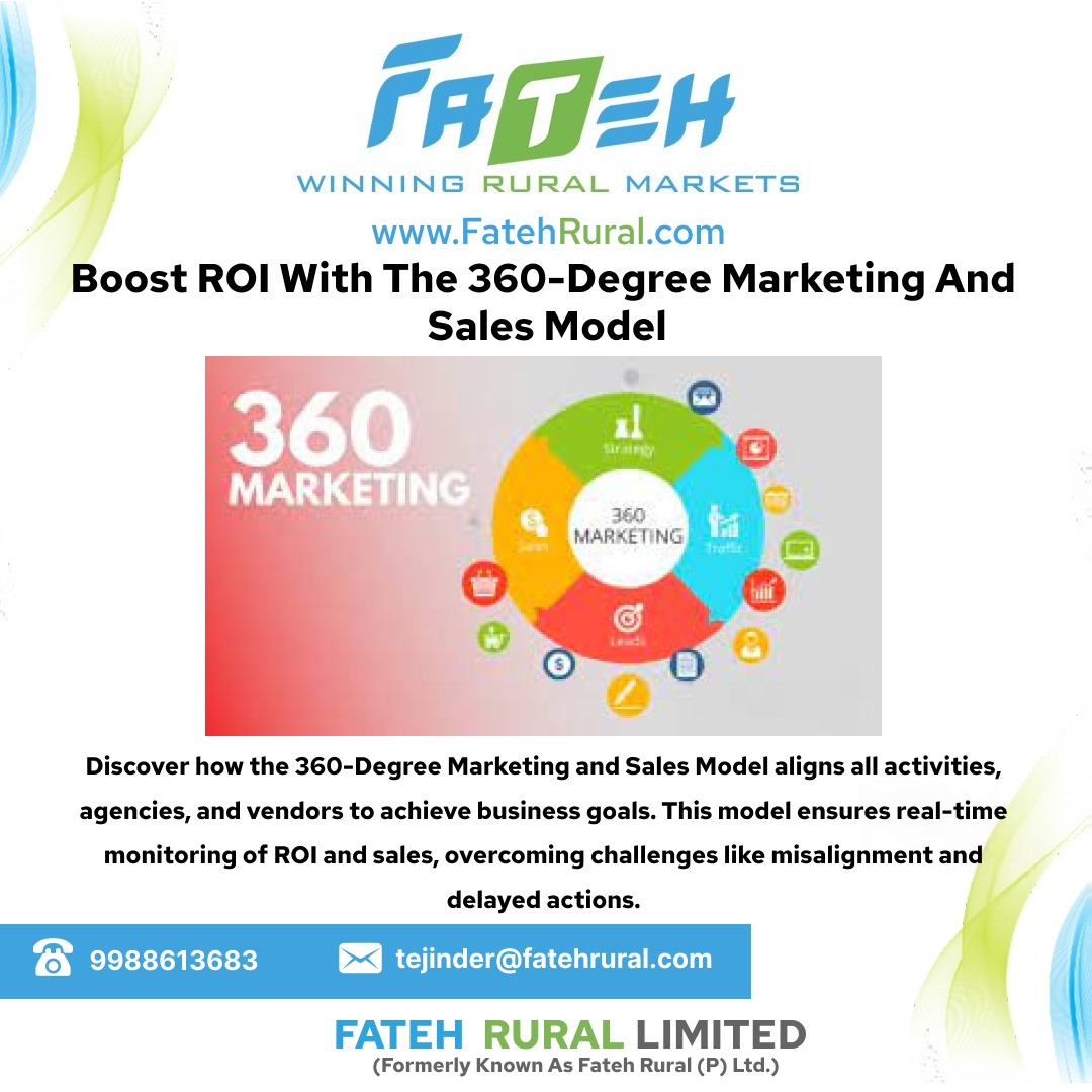 FatehLtd's tweet image. Boost ROI with the 360-Degree Marketing and Sales Model

#360DegreeMarketing #SalesModel #ROI #MarketingStrategy #BusinessGrowth #RealTimeMonitoring #AlignedMarketing #OptimizedPlanning #SalesSuccess #DigitalMarketing #MarketingTips #RuralAdvertisement #Ruralmarketing