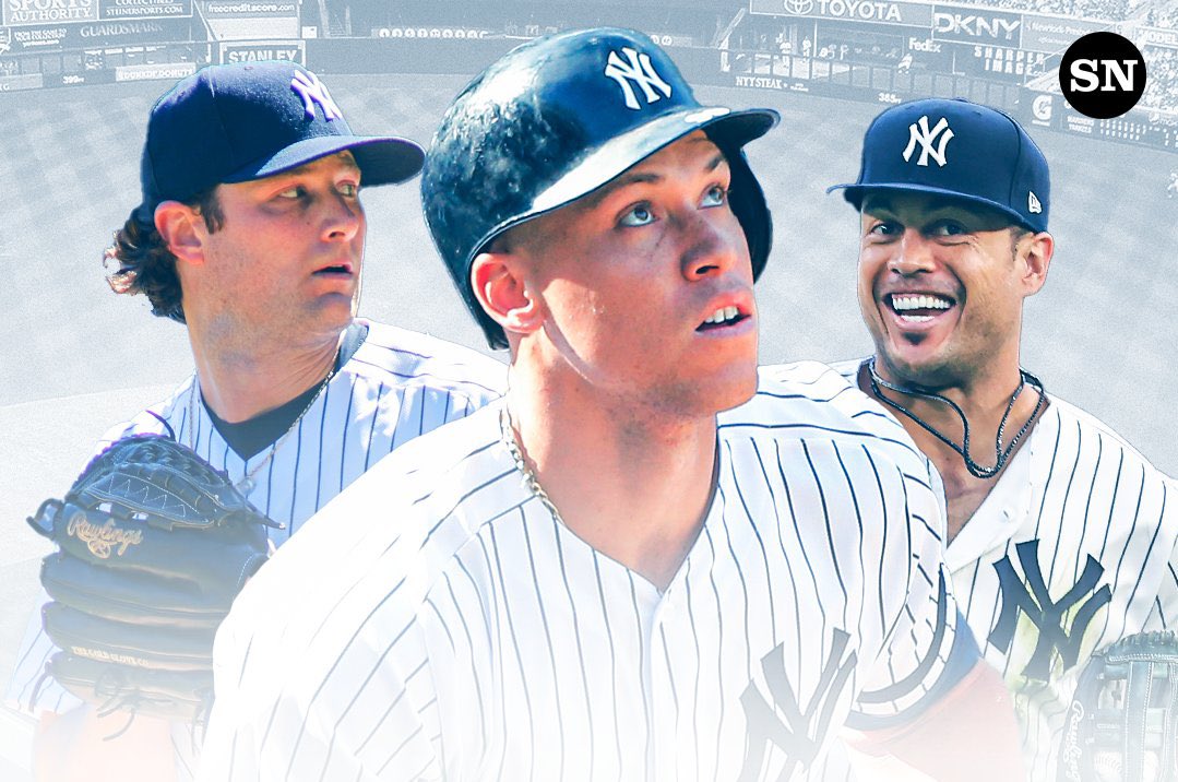 UnhingedPatrick's tweet photo. Aaron Judge.

Gerrit Cole.

Giancarlo Stanton.

The 3 TRUE kings of New York. https://t.co/KK76zji9H7