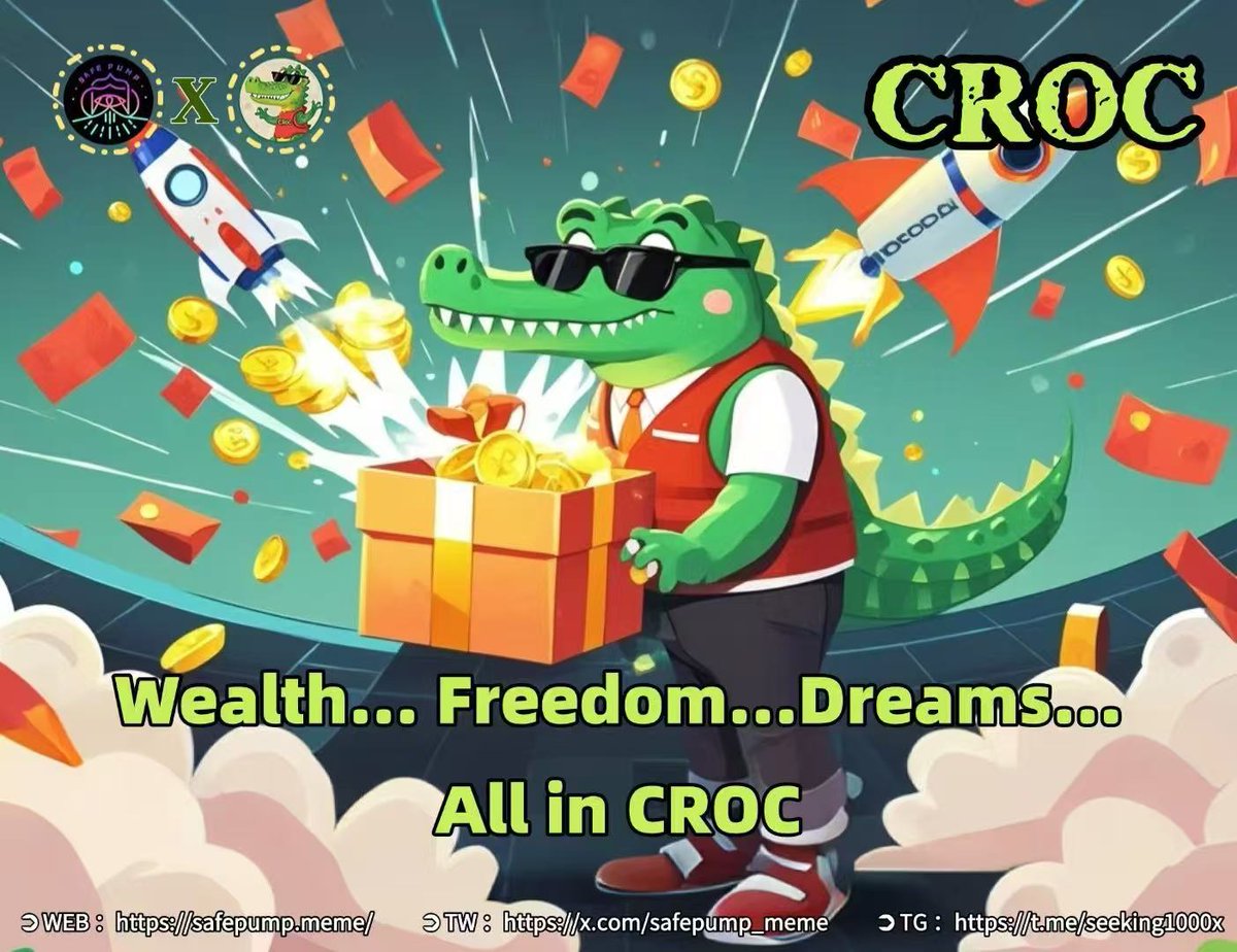 safepump_meme's tweet photo. ๐ Wealth... Freedom... Dreams... All in $CROC! ๐โจ
$CROC isnโt just a projectโitโs a movement toward achieving your goals and unlocking limitless potential.
Letโs dream big and achieve together! ๐ญ๐
#Safepump #CROC #memecoin #BSC