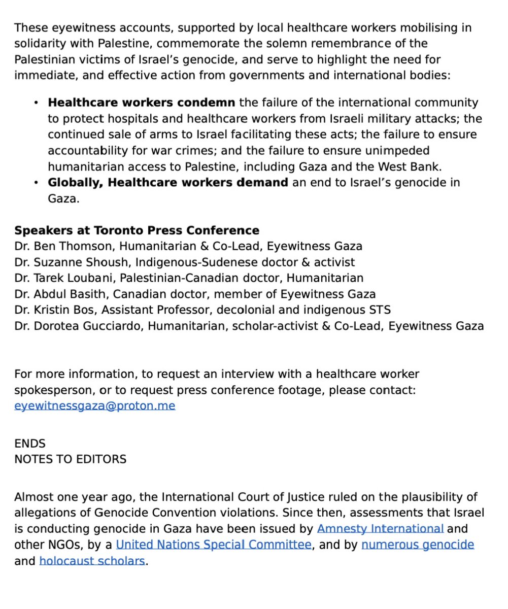 BenNephrology's tweet photo. Toronto ๐จ๐ฆ #EyeWitnessGaza Press Conference
End ๐ฎ๐ฑ genocide in Gaza
December 9, 1PM Queen's Park https://t.co/SqLOsyO5U1