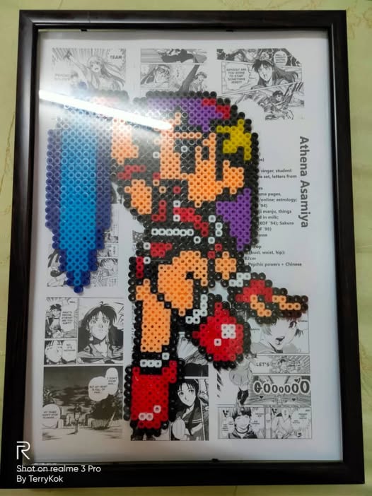 terrykok84's tweet photo. Athena Asamiya
(old photo repost to Twitter)
#hamabead
#KOF https://t.co/bES1rrT8SI