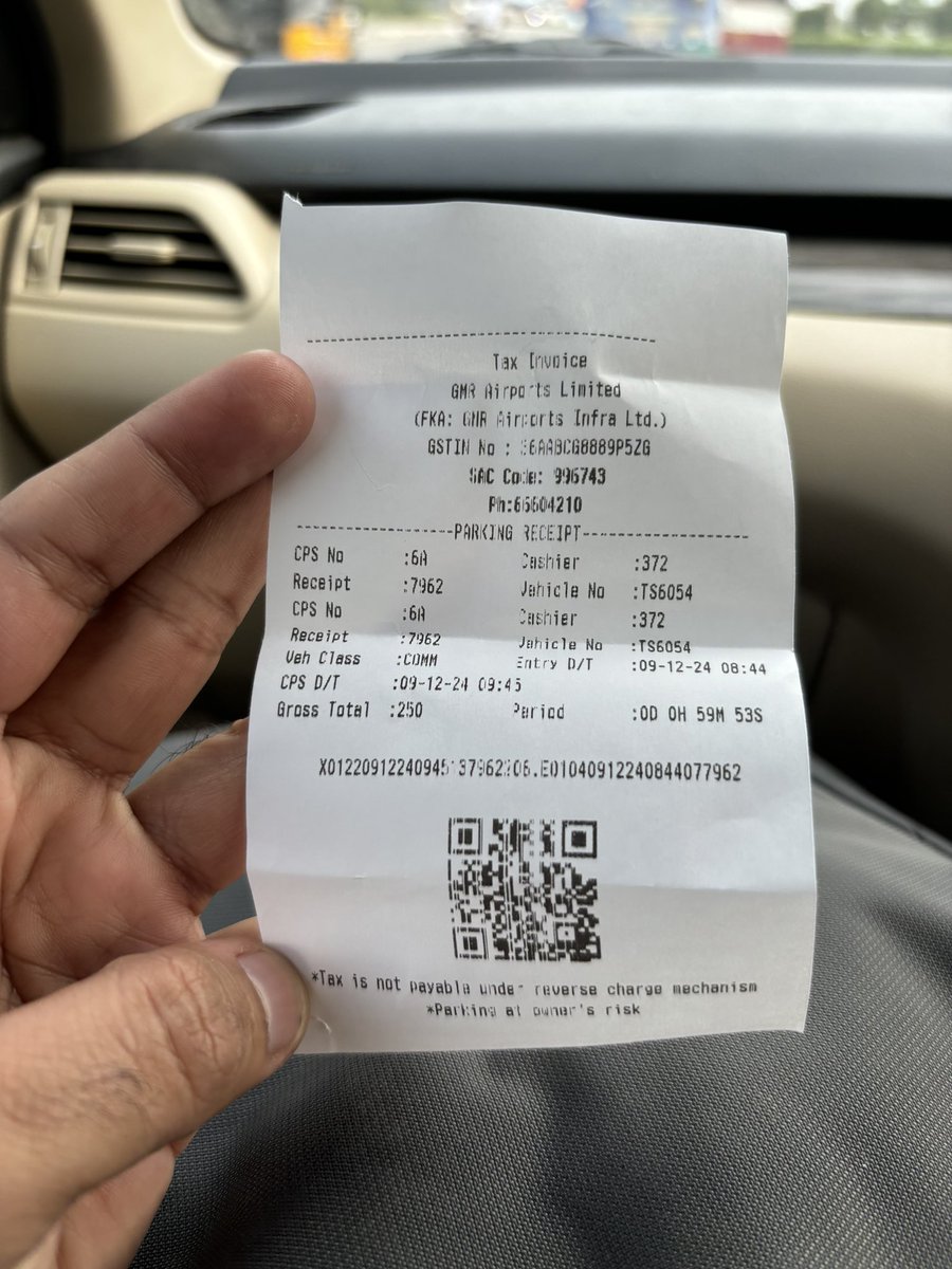 pathakshreesh's tweet photo. @inDrive i took a can from Hyderabad airport to begumpet and amount was 715 rs. While booking, it was not shown that i have to pay parking charges. Also, driver told me about this after starting the ride. I paid 1000 rs and attached the a slip of parking ticket. Refund the amount https://t.co/6KDQw2Uz2D