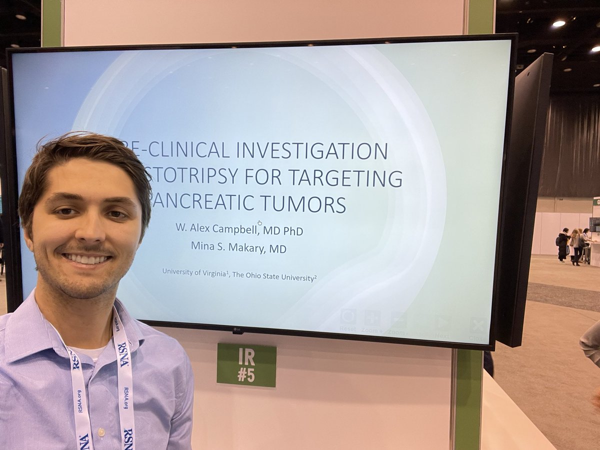 Drwacisback's tweet image. Had a great time at RSNA presenting research on local delivery of immunotherapy and pancreatic histotripsy. I want to thank @UVARadiology and @MinaMakaryMD for supporting me to be a part of this conference. I enjoyed spending time with my UVA colleagues and alumni!