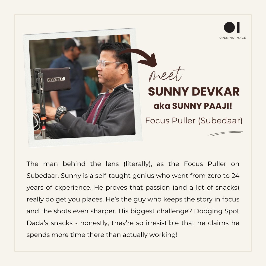 Self-taught, sharp, and unstoppable - Sunny Paaji, the heart of the camera crew! 🎬✨🎥

#TeamSubedaar #BehindTheScenes #MagicMakers #FilmCrew #FocusPuller #MeetTheTeam #MakingMovies #FilmMakers #ProductionLife