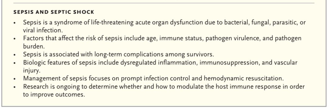 Revisión #sepsis y #ShockSeptico en <a href="/NEJM/">NEJM</a>:➕mortalidad >edad👴🏻y más frecuente foco urinario🚽,después neumonía🩻
Eleccion Antimicrobiano empírico:
Foco🕵🏻,epidemiologia local,factores riesgo gérmenes resistentes o atípicos y si nosocomial🏥o atb previo💊 
🔗nejm.org/doi/full/10.10…